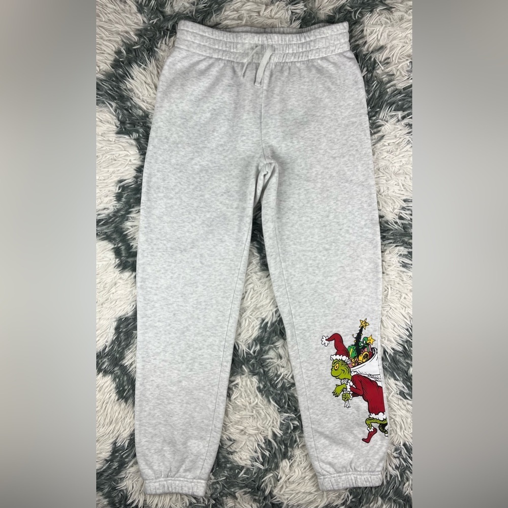 The Grinch Kids Gray Sweatpants Christmas Presents Dr. Seuss Size XL